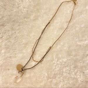 Layered Necklace w/Crystal